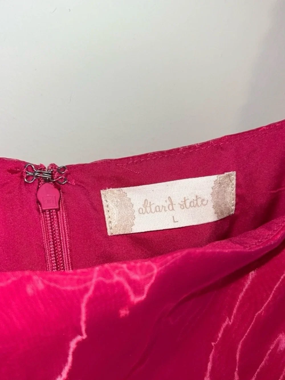 Altar'd State Hot Pink Organza Puff Sleeve Party Dress - Picture 4 of 4